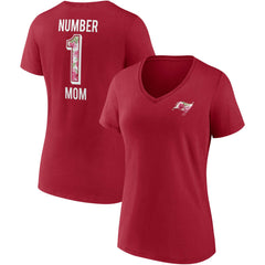 Tampa Bay Buccaneers Women's Team Mother's Day V-Neck T-Shirt - Red on sale