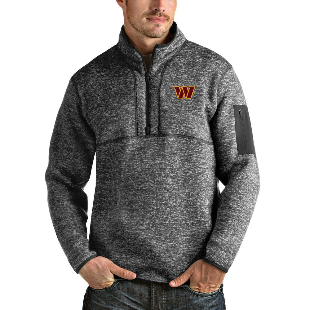 Washington Commanders Antigua Fortune Quarter-Zip Pullover Jacket - Heathered Charcoal discount