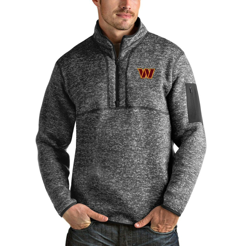 Washington Commanders Antigua Fortune Quarter-Zip Pullover Jacket - Heathered Charcoal discount