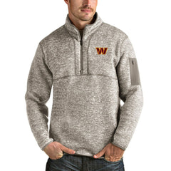 Washington Commanders Antigua Fortune Quarter-Zip Pullover Jacket - Oatmeal for sale