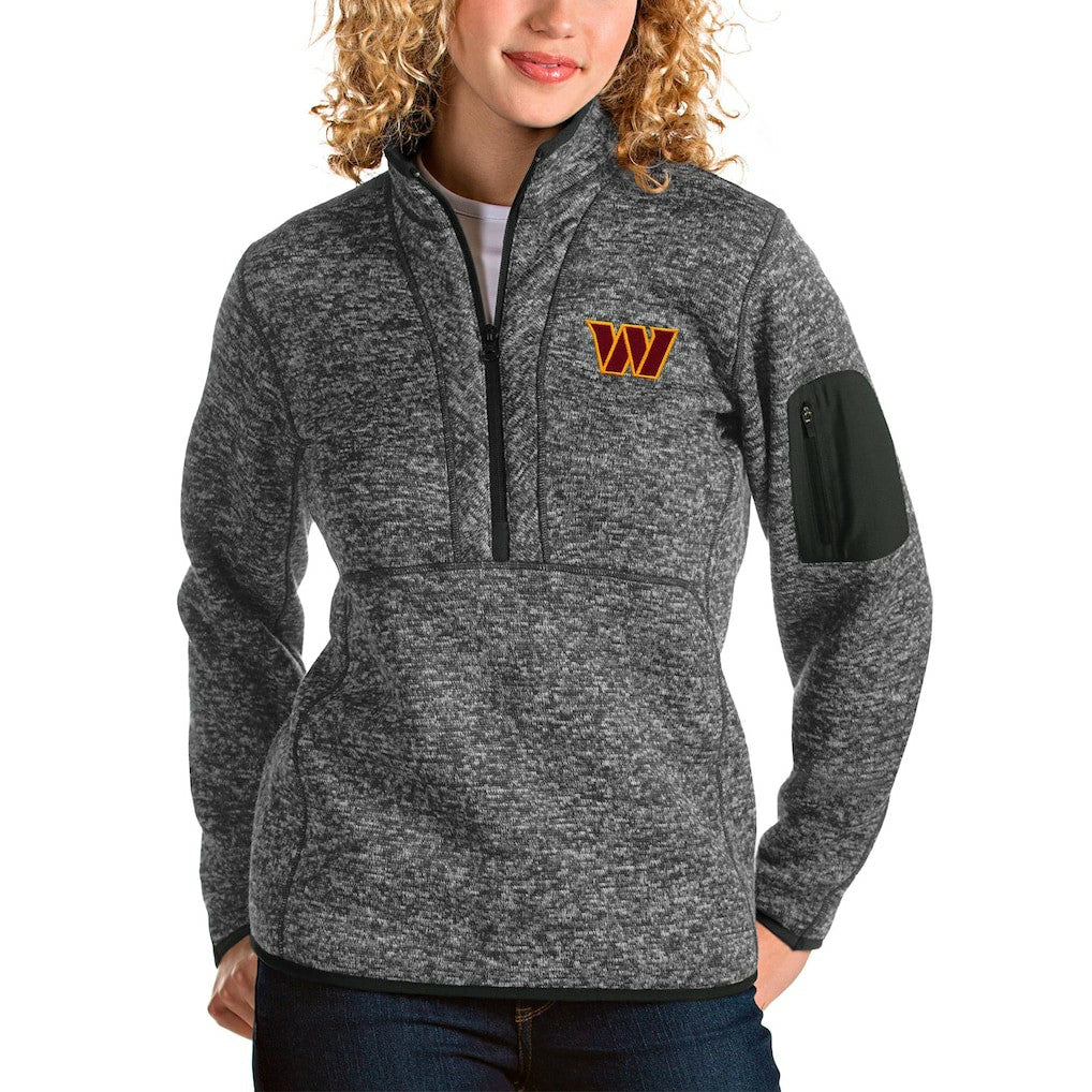 Washington Commanders Antigua Women's Fortune Quarter-Zip Pullover Jacket - Heathered Charcoal discount