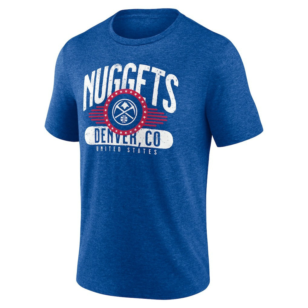 Denver Nuggets Badge of Honor Tri-Blend T-Shirt sale - Royal shop