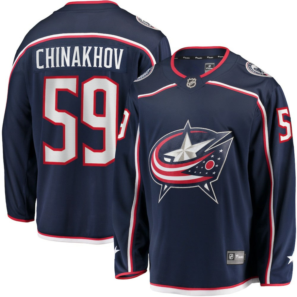 Yegor Chinakhov Columbus Blue Jackets Fanatics Home Breakaway Player Jersey Navy