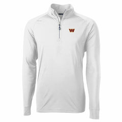 Washington Commanders Cutter & Buck Adapt Eco Stretch Quarter-Zip Pullover Jacket - White for sale