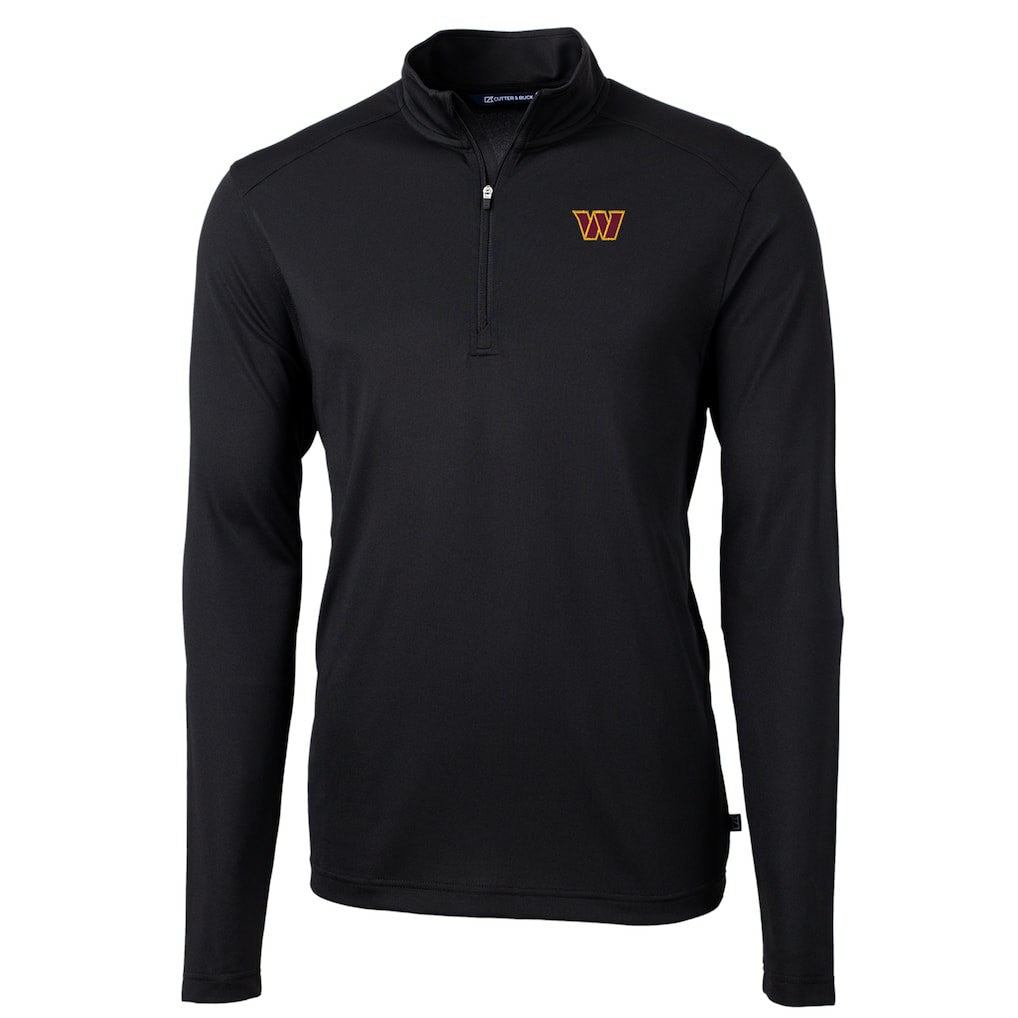 Washington Commanders Cutter & Buck Virtue Eco Pique Half-Zip Pullover Jacket - Black for sale