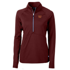 Washington Commanders Cutter & Buck Women's Adapt Eco Knit Stretch Half-Zip Pullover Jacket - Burgundy on sale