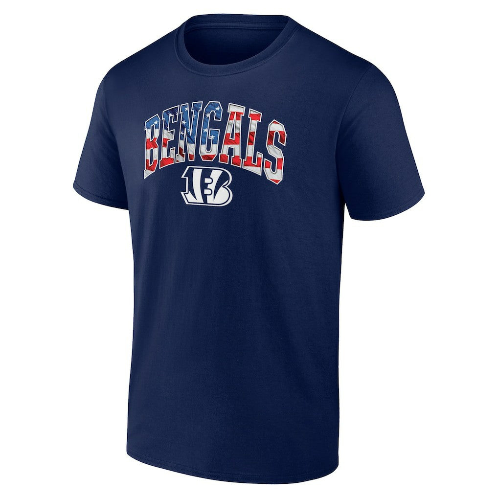 Cincinnati Bengals Banner Wave Logo T-Shirt - Navy sale