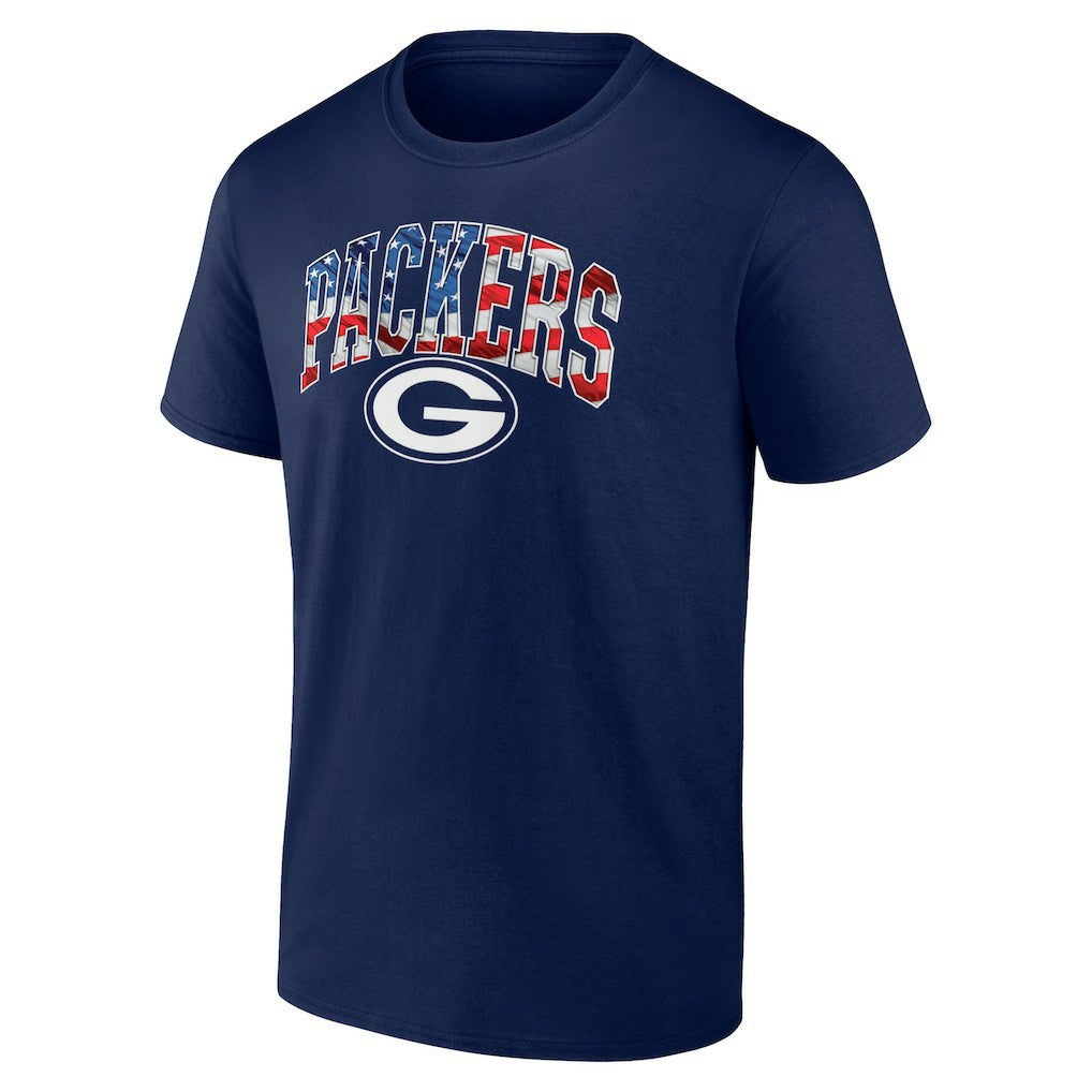 Green Bay Packers Banner Wave Logo T-Shirt - Navy for sale