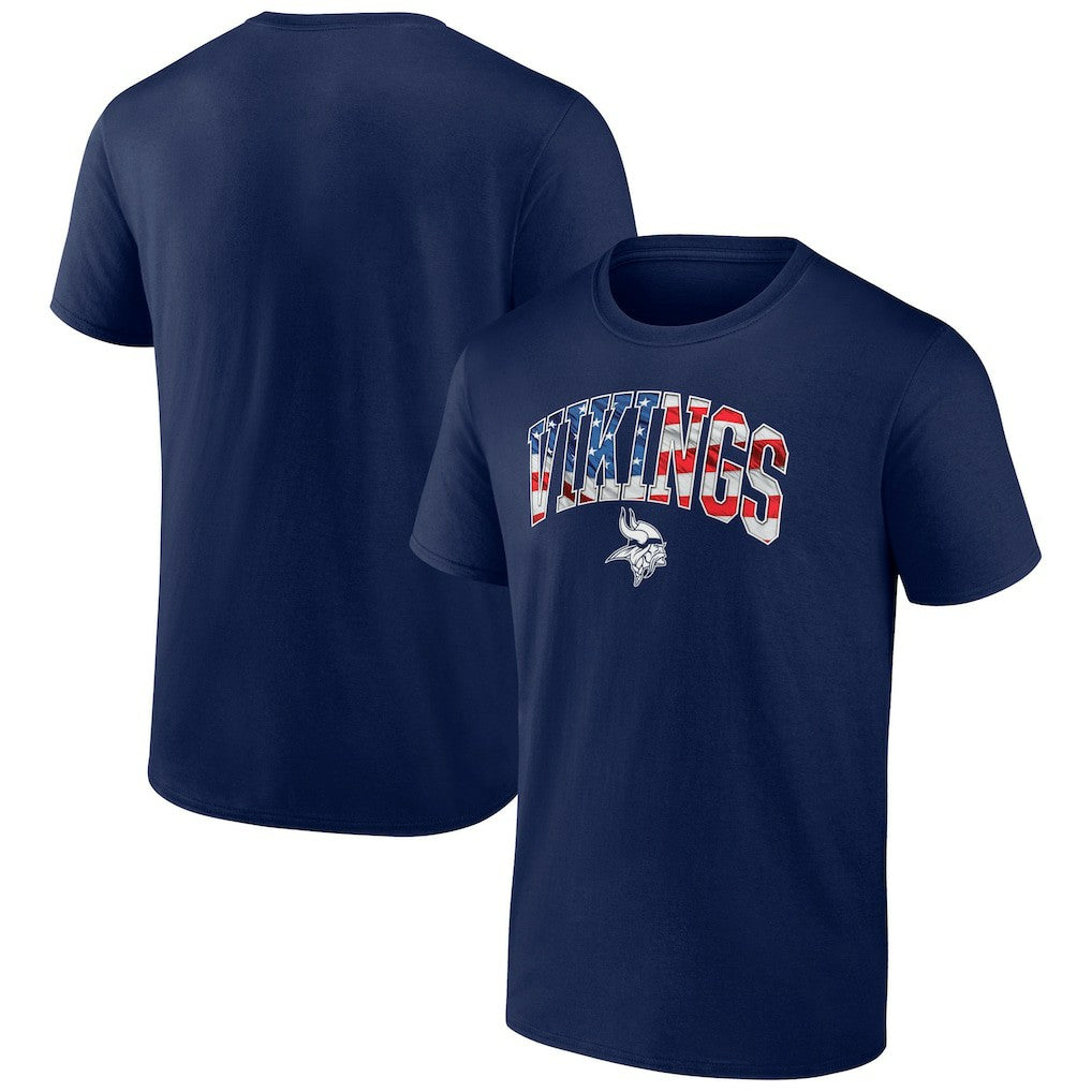 Minnesota Vikings Banner Wave Logo T-Shirt - Navy for sale