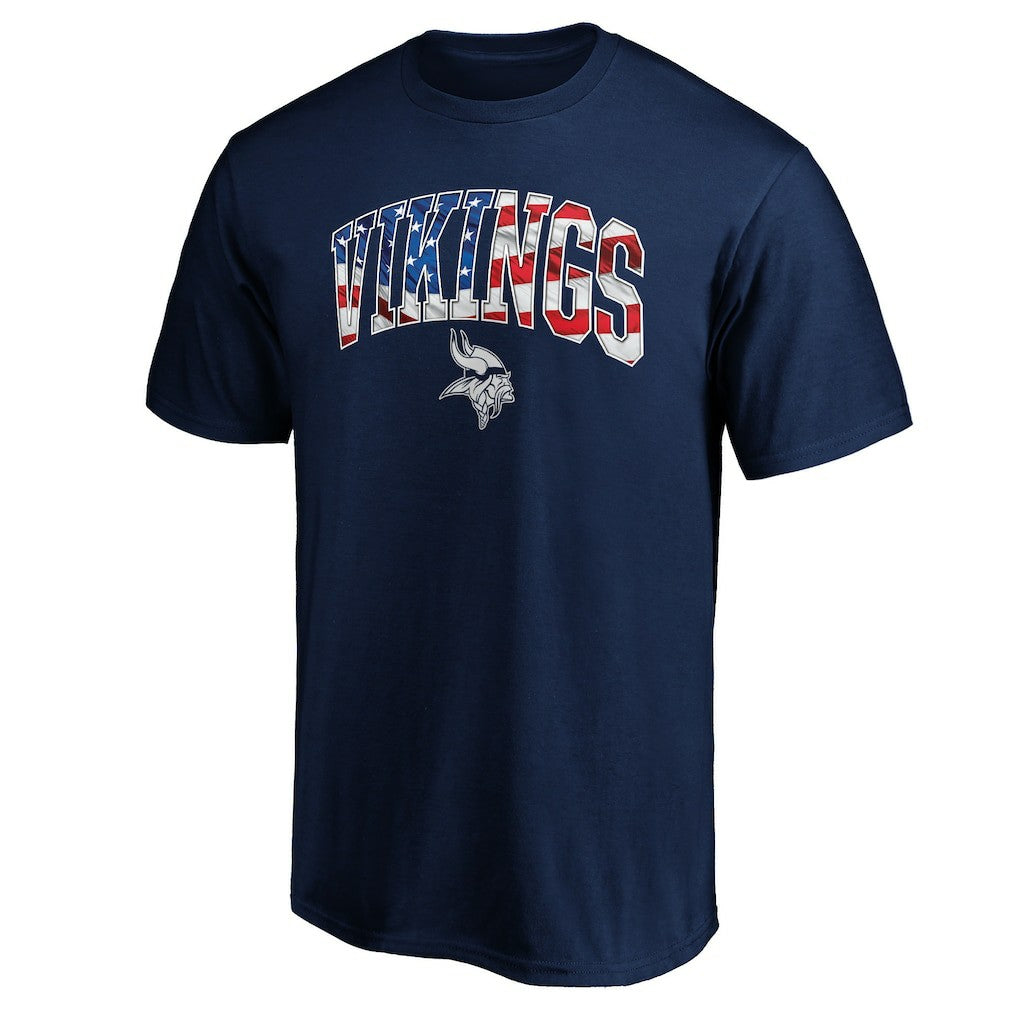 Minnesota Vikings Banner Wave Logo T-Shirt - Navy for sale