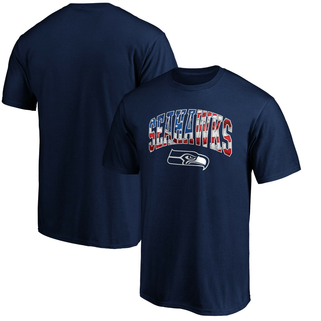 Seattle Seahawks Banner Wave Logo T-Shirt - College Navy cheap