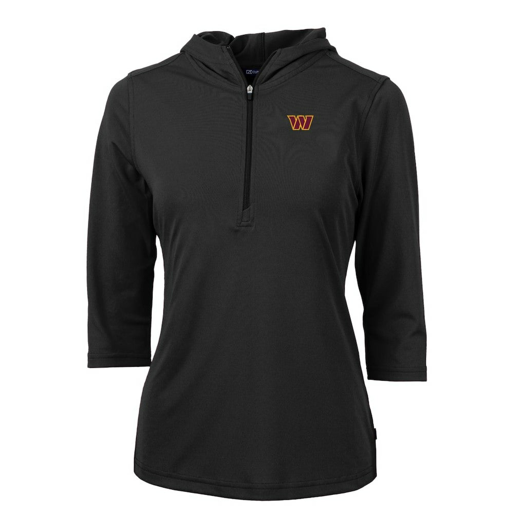 Washington Commanders Cutter & Buck Women's Virtue Eco Pique Half-Zip Pullover Hoodie - Black discount