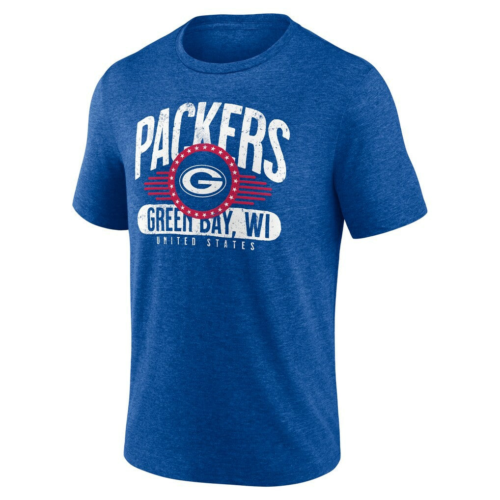 Green Bay Packers Badge of Honor Tri-Blend T-Shirt - Royal cheap