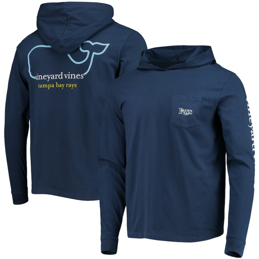 Tampa Bay Rays Vineyard Vines Long Sleeve Hoodie T-Shirt - Navy