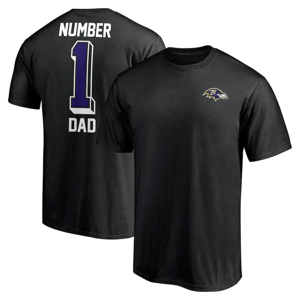 Baltimore Ravens Number One Dad T-Shirt - Black cheap