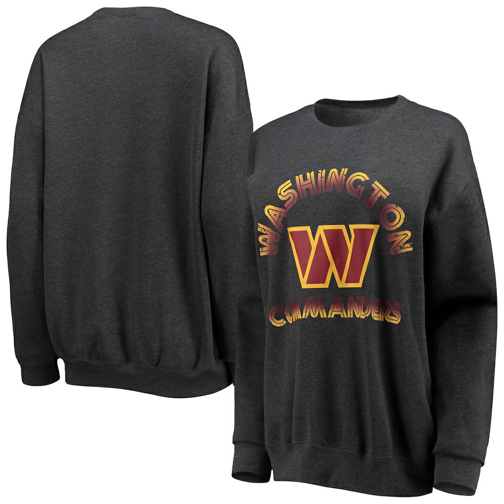 Washington Commanders WEAR by Erin Andrews Women's Oversized Fleece Pullover Sweatshirt - Heathered Charcoal cheap