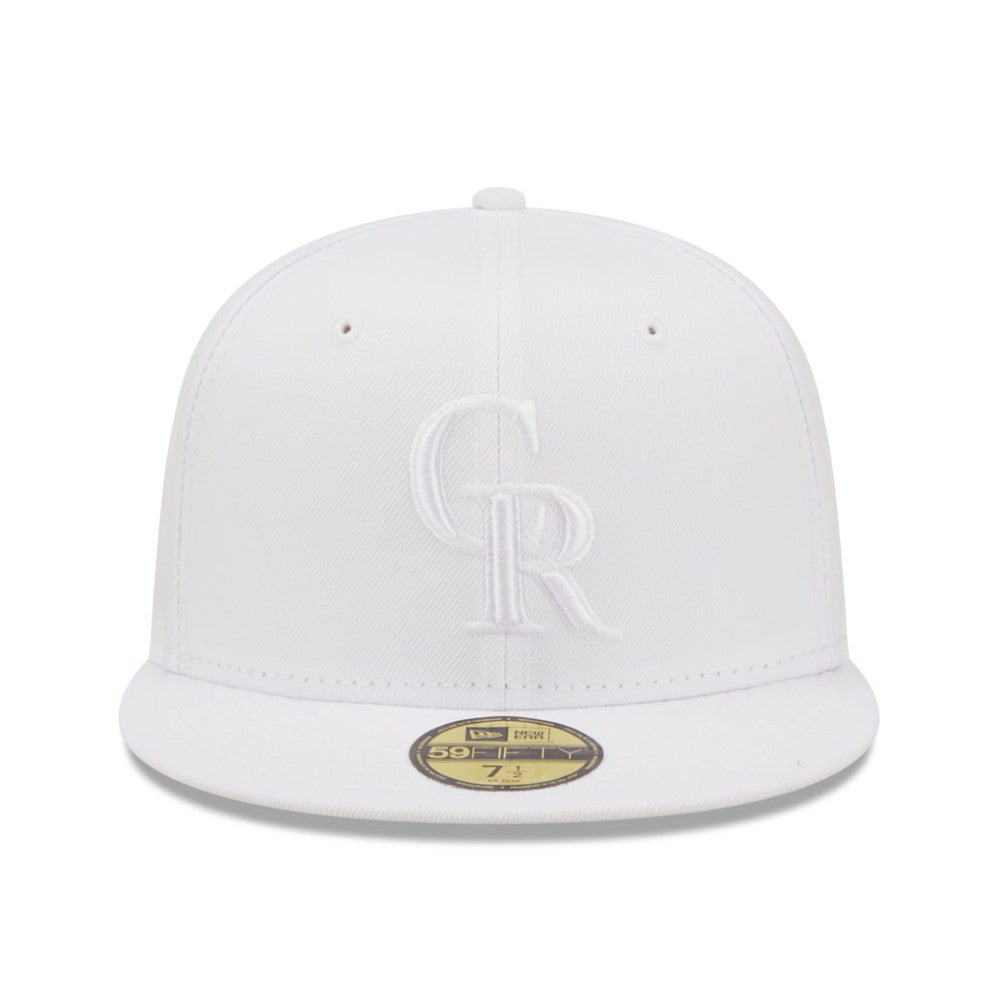 Colorado Rockies White on White 59FIFTY Fitted Hat | New Era