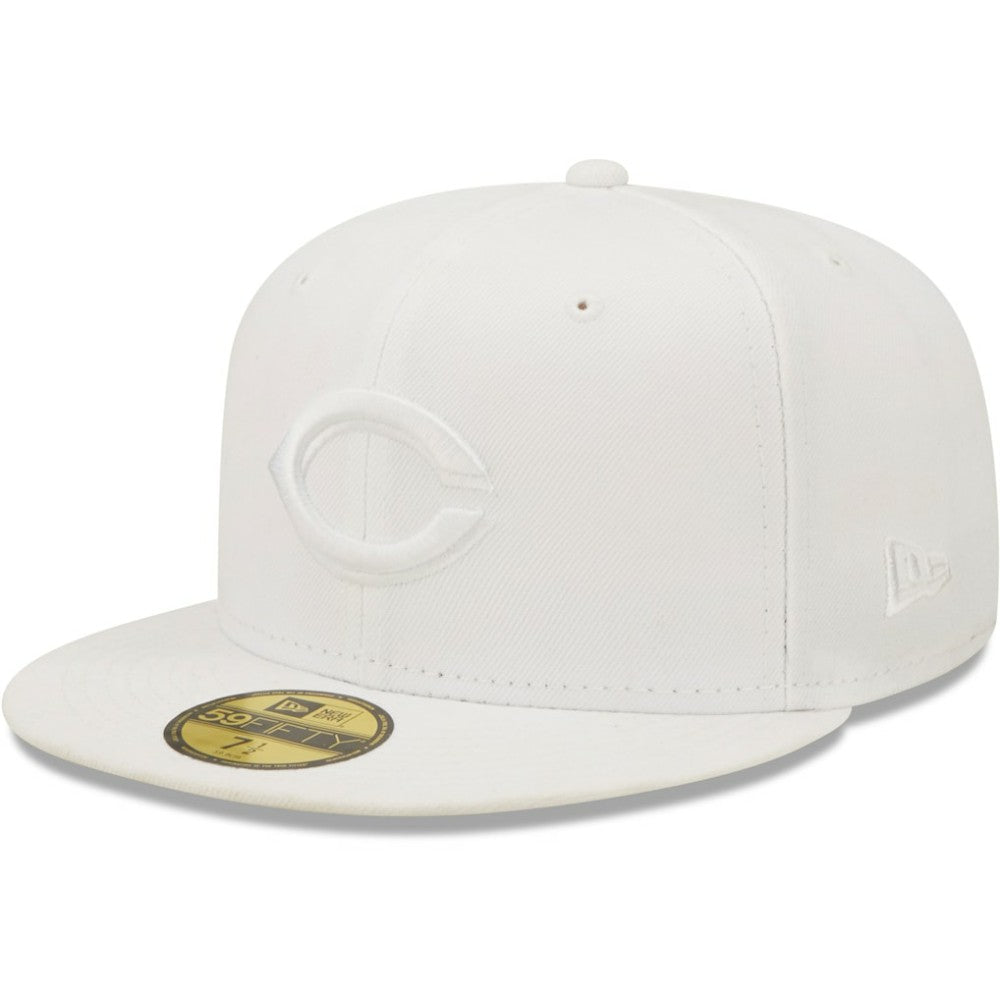 Cincinnati Reds White on White 59FIFTY Fitted Hat | New Era