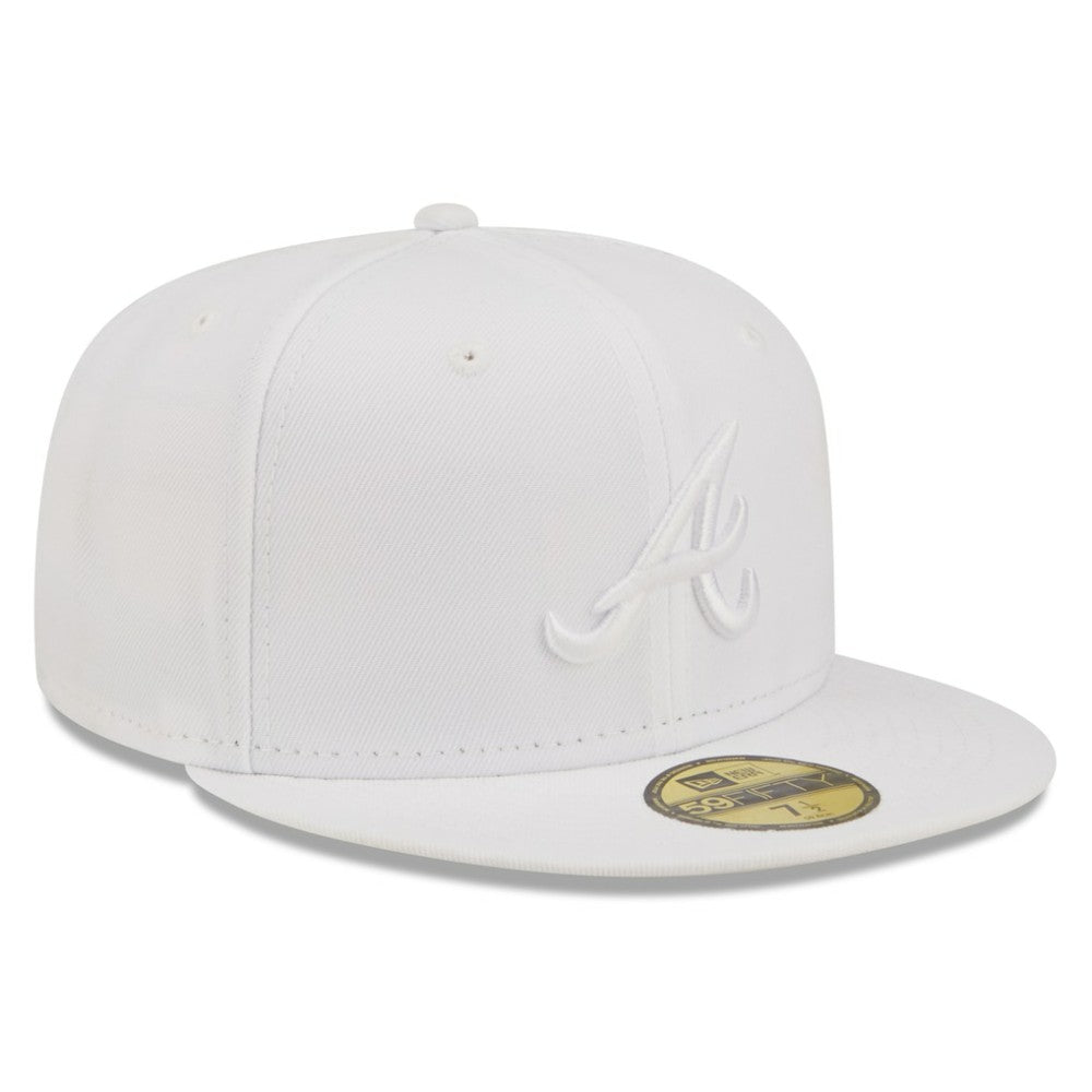 Atlanta Braves White on White 59FIFTY Fitted Hat | New Era