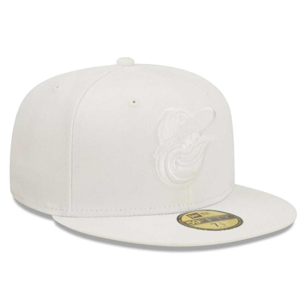 Baltimore Orioles White on White 59FIFTY Fitted Hat | New Era