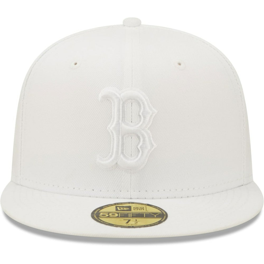 Boston Red Sox White on White 59FIFTY Fitted Hat | New Era