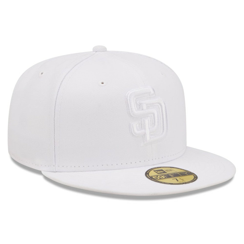 San Diego Padres White on White 59FIFTY Fitted Hat | New Era