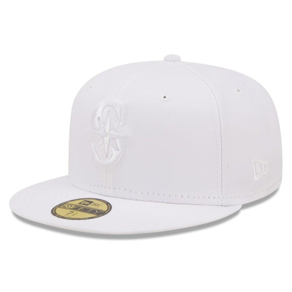 Seattle Mariners White on White 59FIFTY Fitted Hat | New Era
