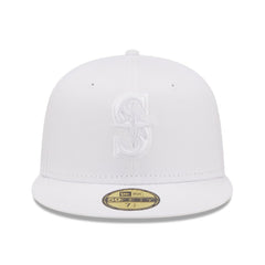 Seattle Mariners White on White 59FIFTY Fitted Hat | New Era