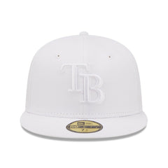 Tampa Bay Rays White on White 59FIFTY Fitted Hat | New Era