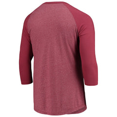 Washington Commanders Majestic Threads Wordmark 3/4-Sleeve Raglan Tri-Blend T-Shirt - Burgundy on sale