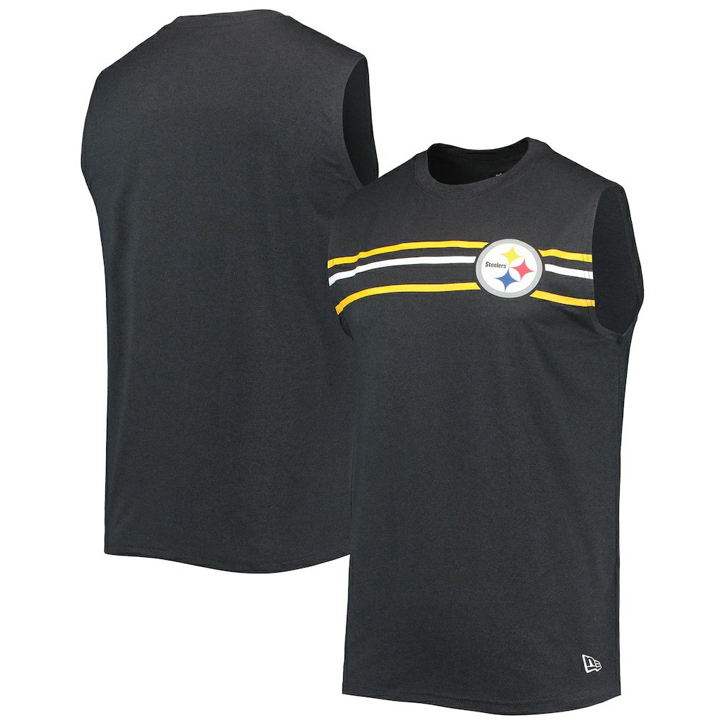 Pittsburgh Steelers New Era Brushed Sleeveless Tank Top - Black sale