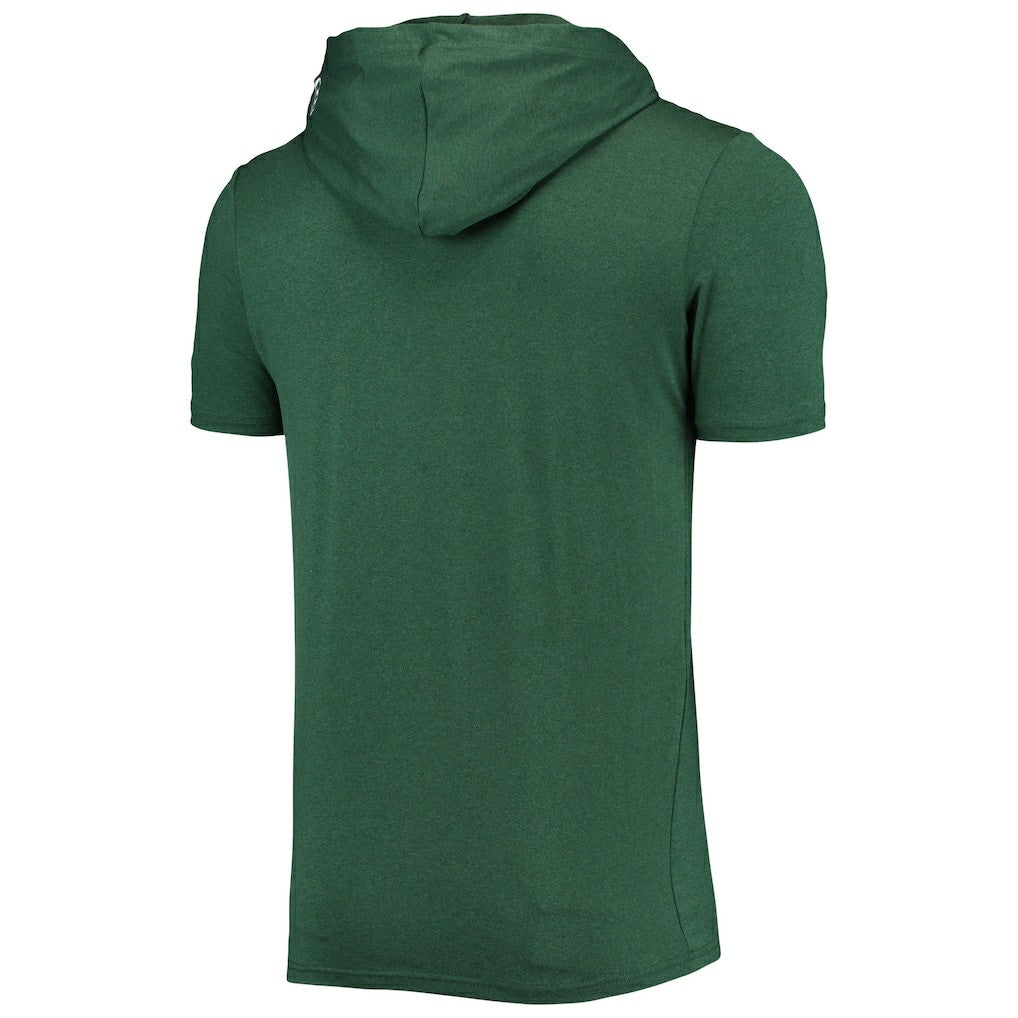Green Bay Packers New Era Team Brushed Hoodie T-Shirt - Heathered Green for sale