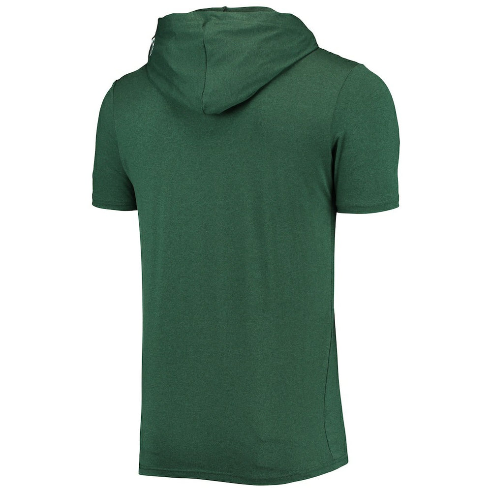 Green Bay Packers New Era Team Brushed Hoodie T-Shirt - Heathered Green for sale
