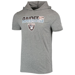 Las Vegas Raiders New Era Team Brushed Hoodie T-Shirt - Heathered Gray cheap