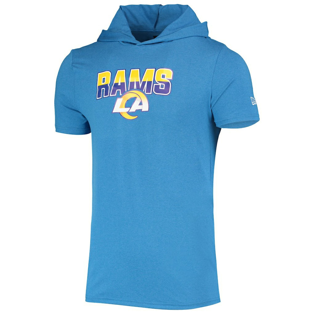 Los Angeles Rams New Era Team Brushed Hoodie T-Shirt - Heathered Blue outlet