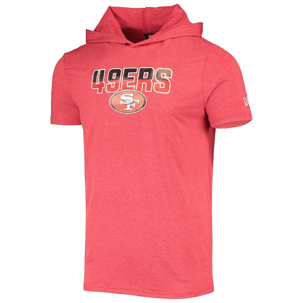 San Francisco 49ers New Era Team Brushed Hoodie T-Shirt - Heathered Red discount