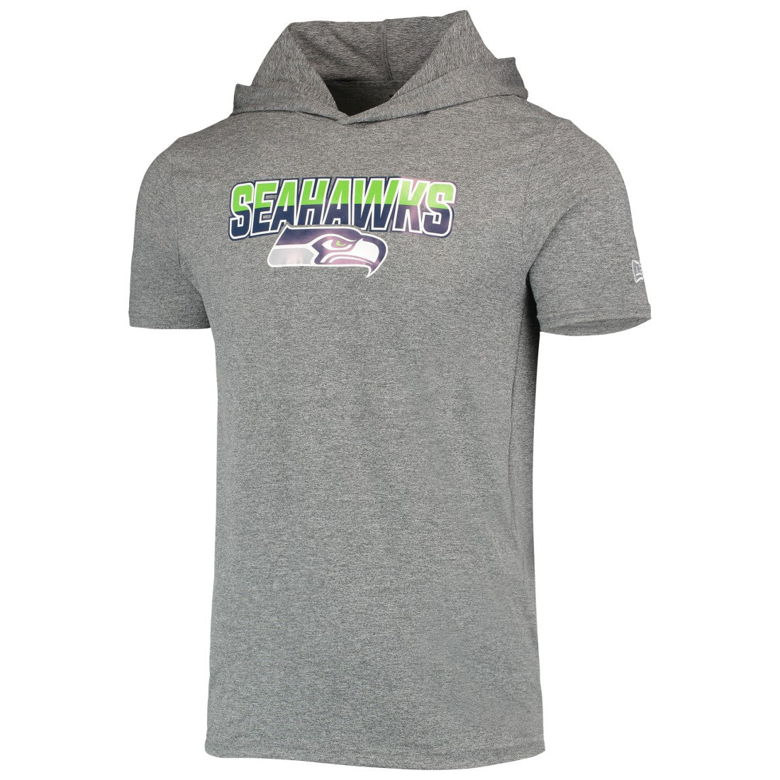 Seattle Seahawks New Era Team Brushed Hoodie T-Shirt - Heathered Gray sale