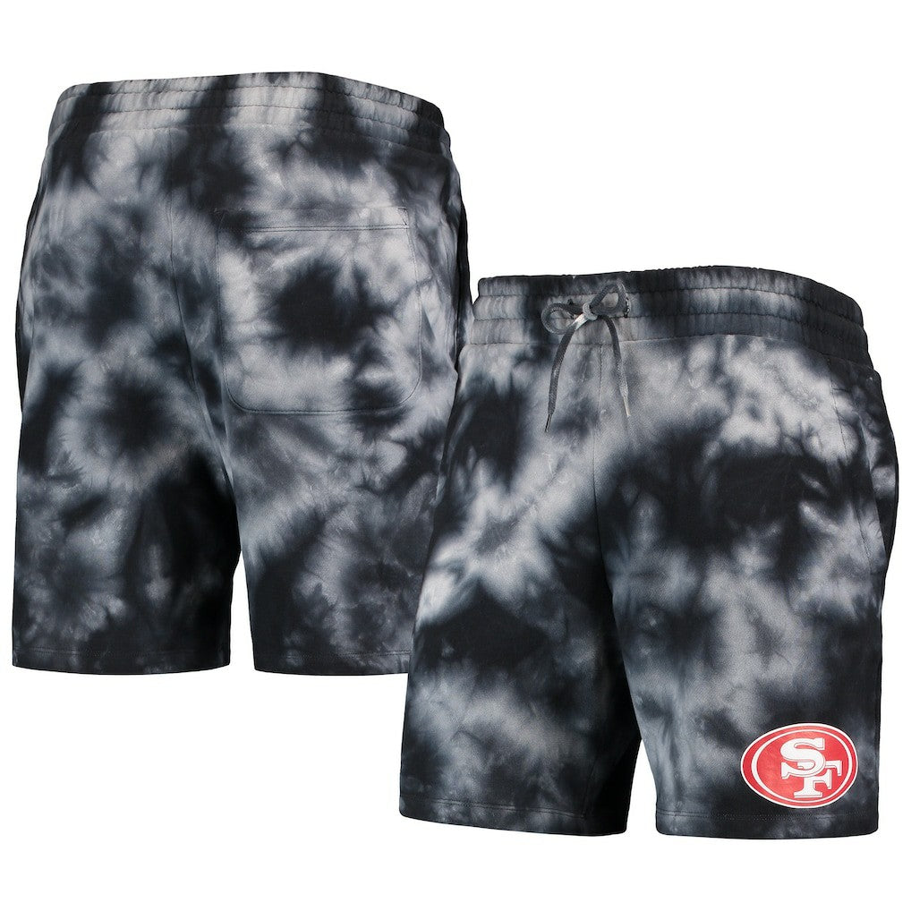San Francisco 49ers New Era Tie-Dye Shorts - Black on sale