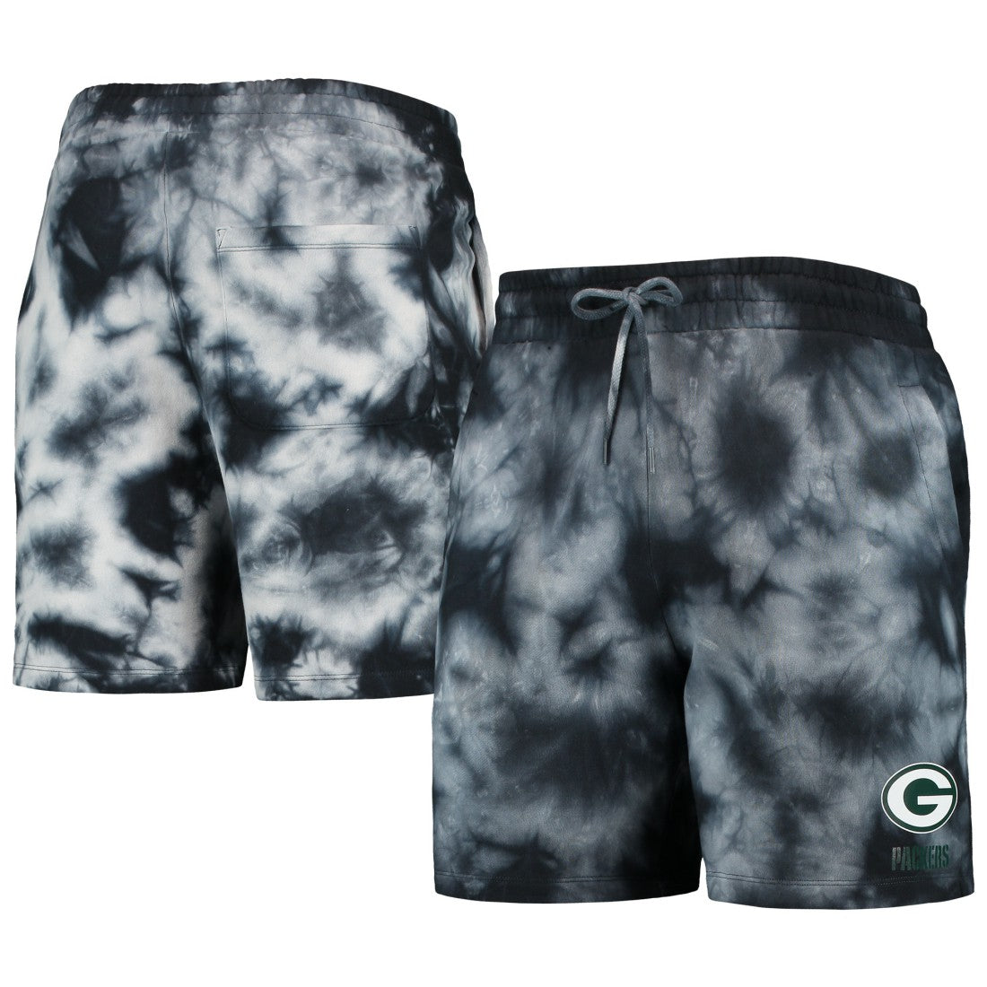 Green Bay Packers New Era Tie-Dye Shorts - Black online
