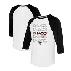 Arizona Diamondbacks Tiny Turnip Women's Stacked 3/4-Sleeve Raglan T-Shirt - White/Black