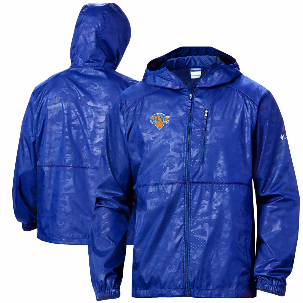 New York Knicks Camo Flash Forward Full-Zip Windbreaker Jacket - Blue | Columbia for sale