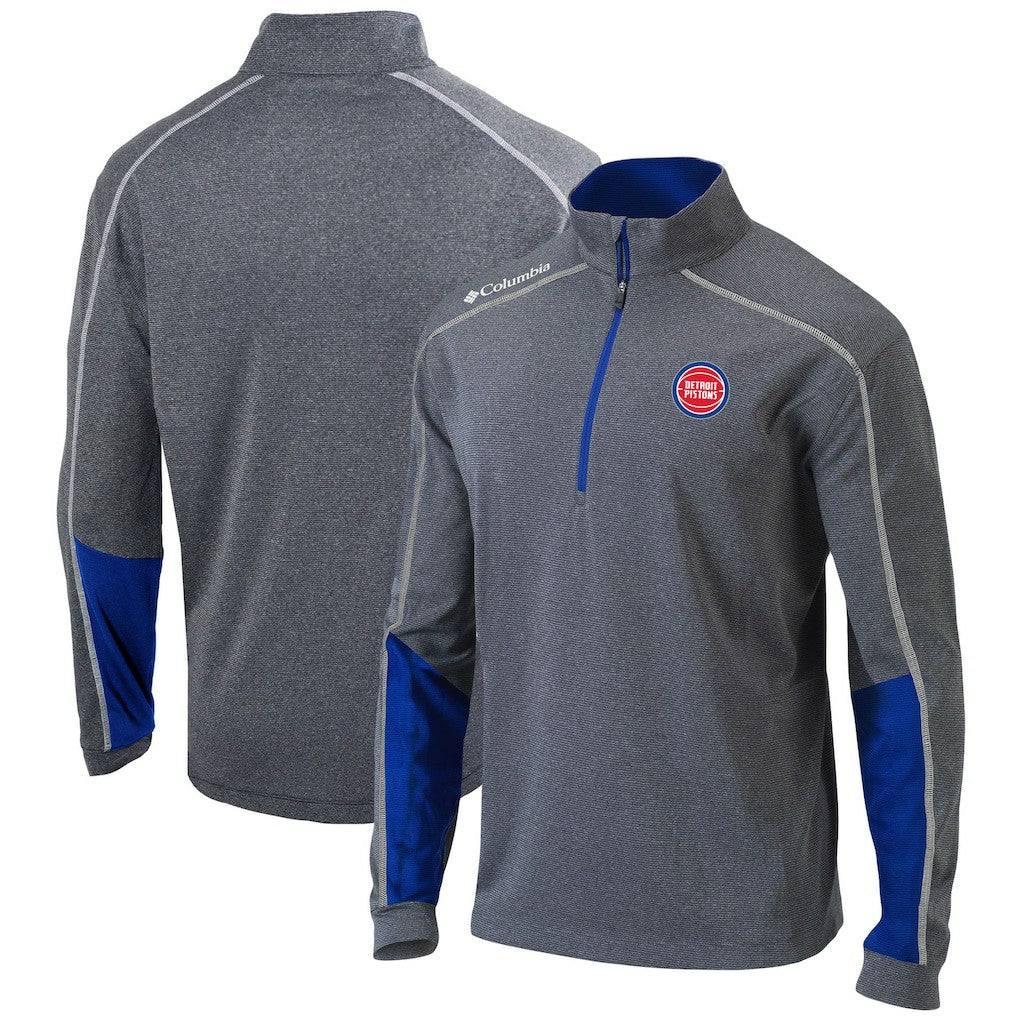 Detroit Pistons Omni-Wick Shotgun 2.0 Quarter-Zip Pullover Top sale - Heathered Gray/Blue | Columbia cheap