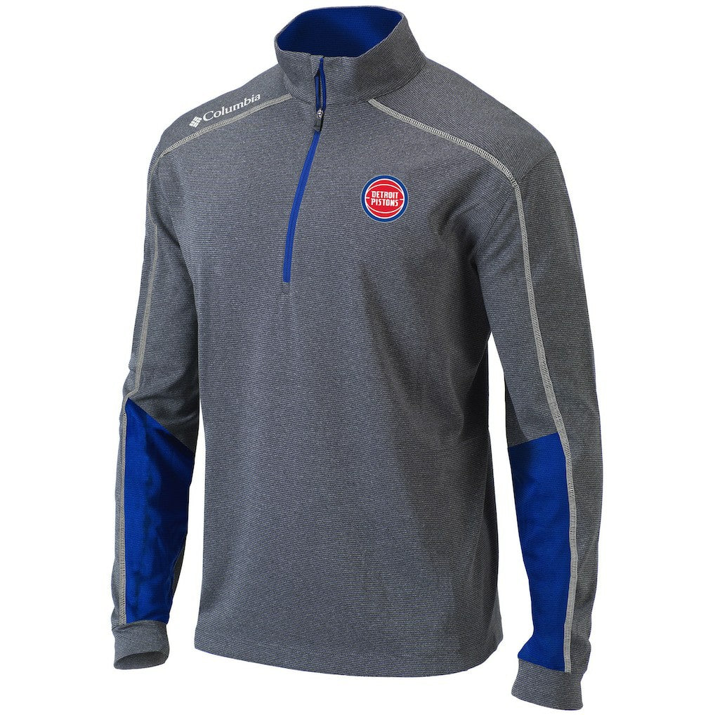 Detroit Pistons Omni-Wick Shotgun 2.0 Quarter-Zip Pullover Top sale - Heathered Gray/Blue | Columbia cheap