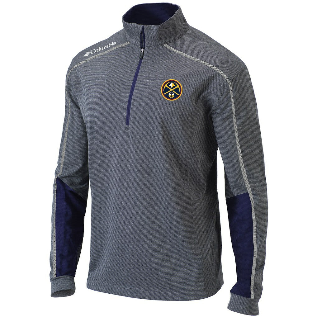 Denver Nuggets Omni-Wick Shotgun 2.0 Quarter-Zip Pullover Top sale - Heathered Gray/Navy | Columbia cheap