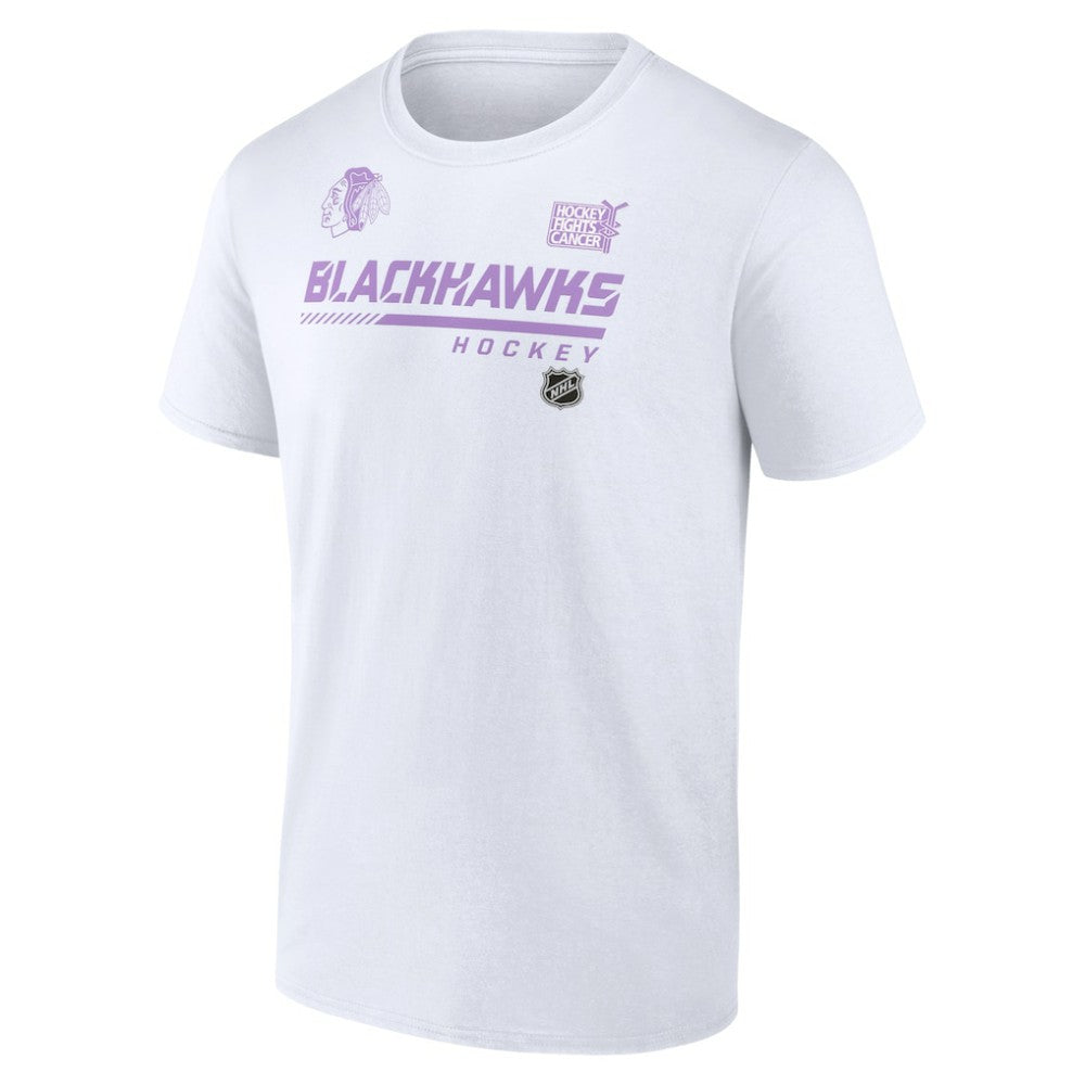 Chicago Blackhawks NHL Hockey Fights Cancer T-Shirt White