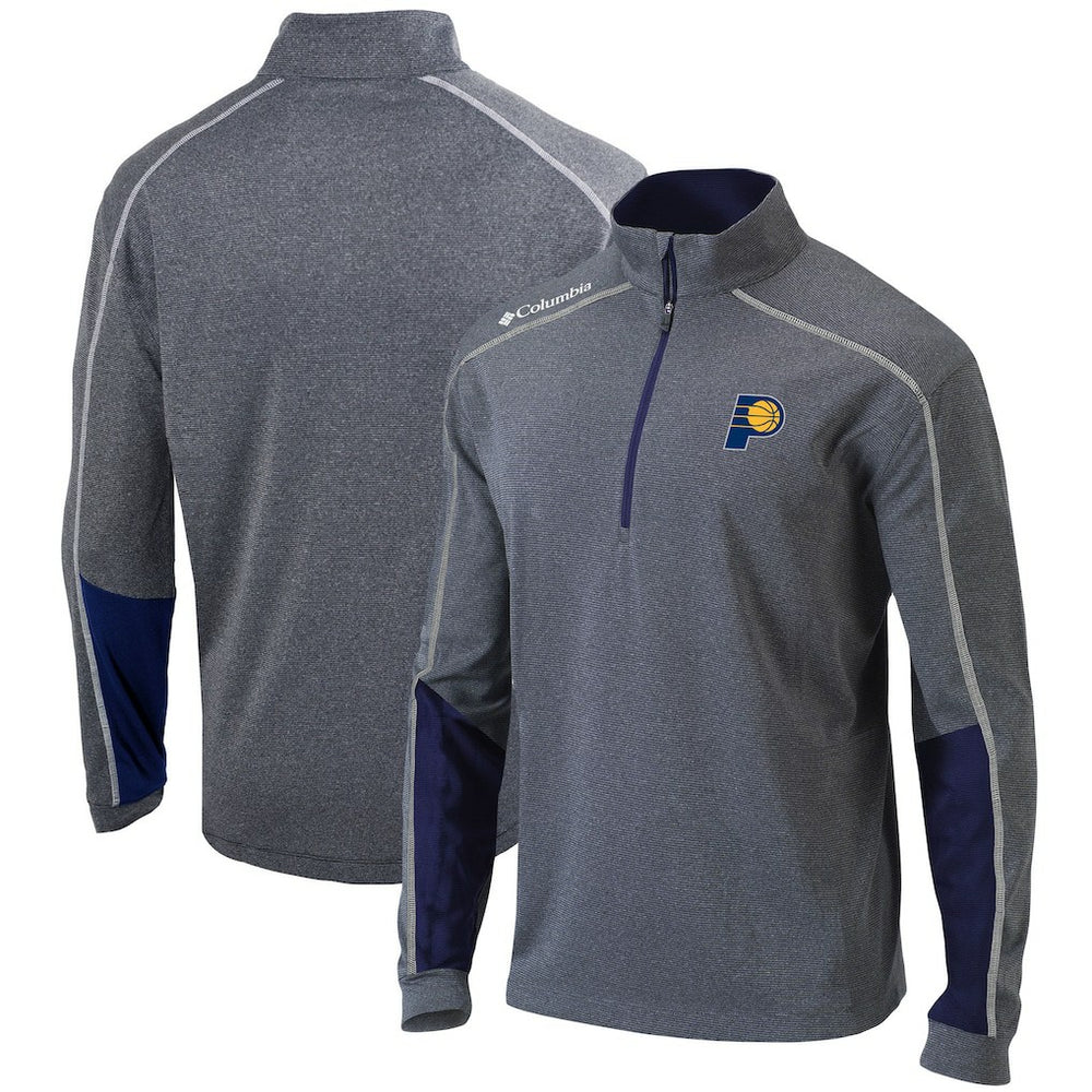Indiana Pacers Omni-Wick Shotgun 2.0 Quarter-Zip Pullover Top - Heathered Gray/Navy | Columbia on sale