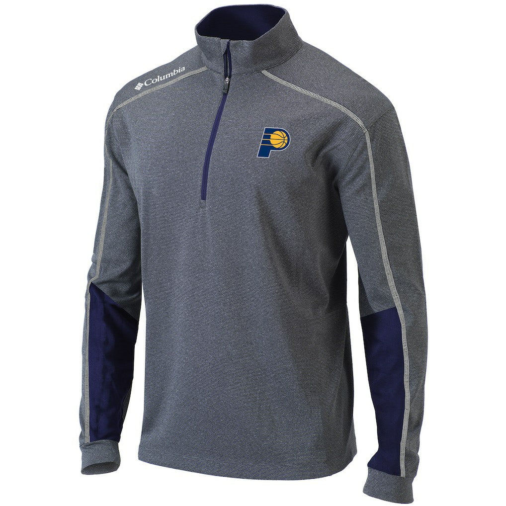 Indiana Pacers Omni-Wick Shotgun 2.0 Quarter-Zip Pullover Top - Heathered Gray/Navy | Columbia on sale