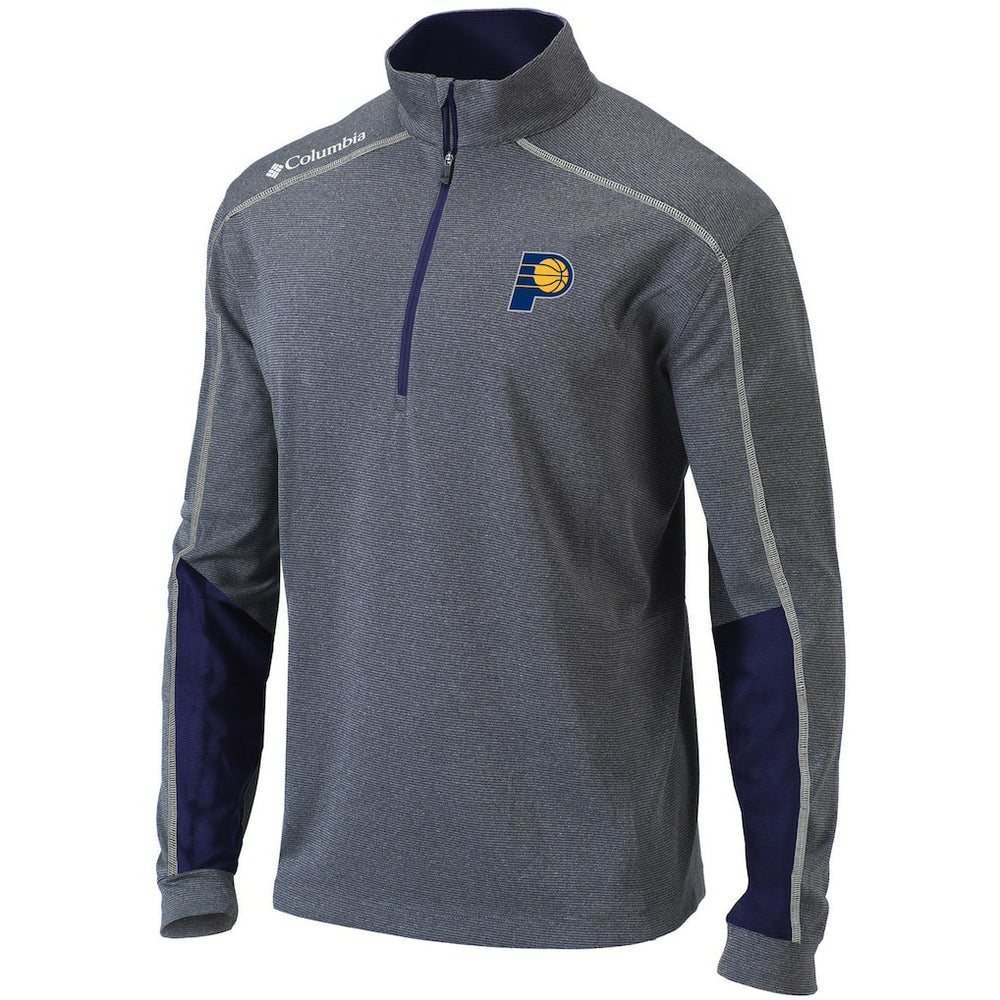 Indiana Pacers Omni-Wick Shotgun 2.0 Quarter-Zip Pullover Top - Heathered Gray/Navy | Columbia on sale