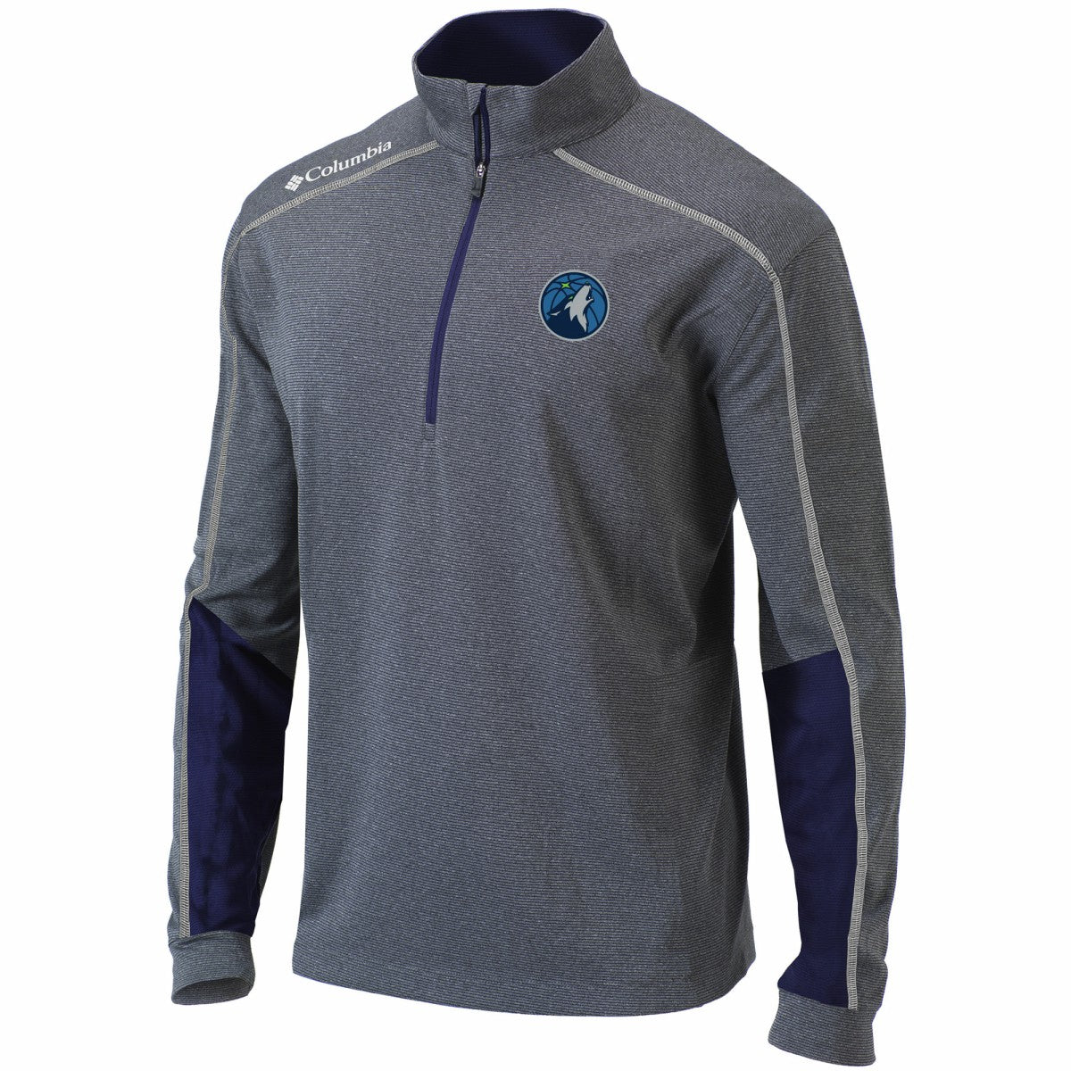 Minnesota Timberwolves Omni-Wick Shotgun 2.0 Quarter-Zip Pullover Top - Heathered Gray/Navy | Columbia outlet