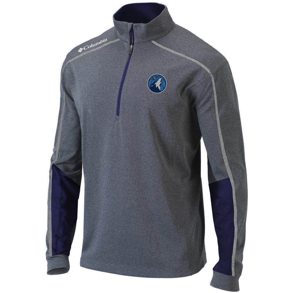 Minnesota Timberwolves Omni-Wick Shotgun 2.0 Quarter-Zip Pullover Top - Heathered Gray/Navy | Columbia outlet
